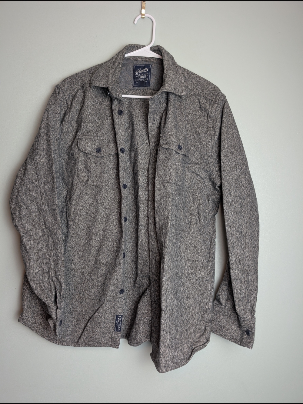 Grayers Gray Herringbone Long-Sleeve Shirt